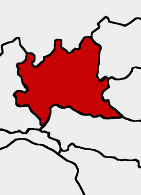 La cartina della Lombardia