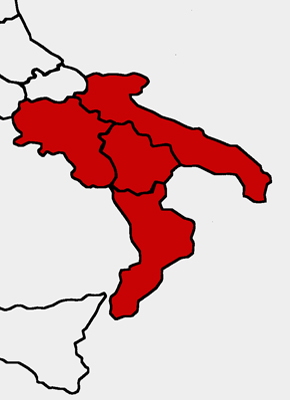 La cartina del Mezzogiorno