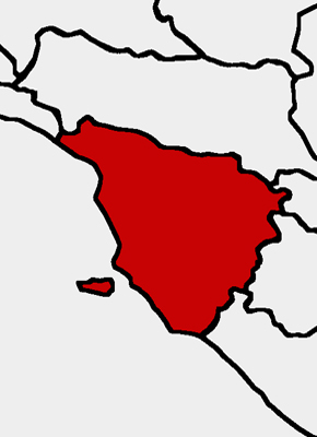 La cartina della Toscana