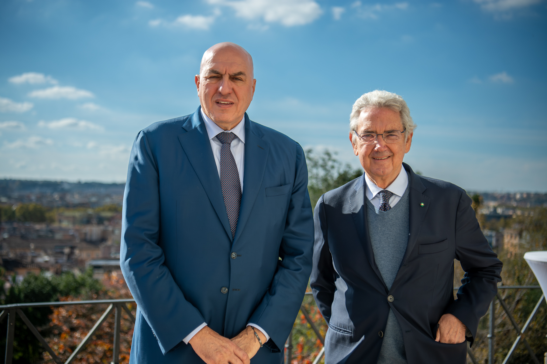 Il Ministro della Difesa Guido Crosetto e il Presidente del Gruppo Centrale Cav. Franco Bernabè